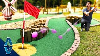 Playing Mini Golf With NERF Blasters