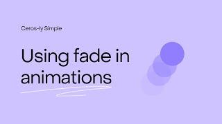 Using Fade In Animations