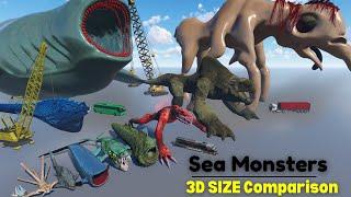 Biggest Sea Monster Size Comparison 2024  Bloop vs El Gran Maja Size Comparison 3D