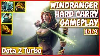 Windranger 1119 HARD CARRY Gameplay DOTA 2 Turbo 7.31