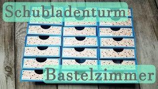 DIY  Schubladenturm basteln  Aufbewahrung basteln  Basteln mit Papier  Ordnung Bastelzimmer