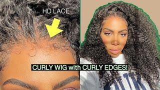 READY To WEAR Curly Edges It looks SO NATURAL BEST Affordable Curly HD Wig For Beginners