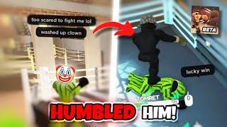 TOXIC HATER HUMBLED IN 1v1  BOXING BETA ROBLOX