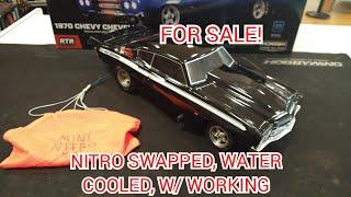 Nitro swapped mini RC drag car speed runs with parachute - for sale