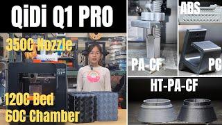 QiDi Q1 Pro Full Review Actively heated chamber 350C nozzle 120C heated bed
