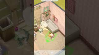 Opposite Twins Clean vs. Messy Bathroom with new Kit The Sims 4 Room Building #Shorts #Shorts28