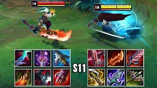 RIVEN vs YASUO S11 NEW ITEMS FULL BUILD FIGHTS & S11 Pentakills