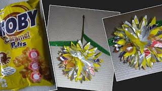 #candywrapperflower HOW TO MAKE FLOWER OUT OF CANDY WRAPPERCANDY WRAPPER FLOWER