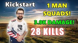 eU Kickstart - 28 KILLS 3.9K DAMAGE - 1 MAN SQUADS - PUBG