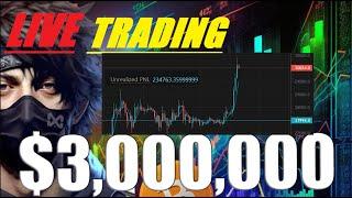 LIVE - $3.4 Million High Leverage Bitcoin Long 200k Profit - LIVE