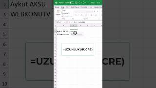 Microsoft Excel UZUNLUK FORMÜLÜ Kullanımı  #shorts