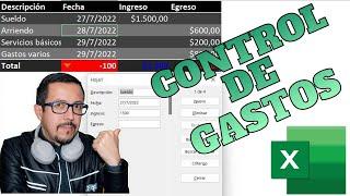 CONTROL DE GASTOS ingresos y egresos con formatos y resaltados en Excel.