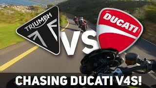 Chasing 2 Ducati V4S and Panigale V2 on my Triumph Street Triple 765RS