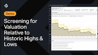 Screening for Valuation Relative to Historic Highs & Lows