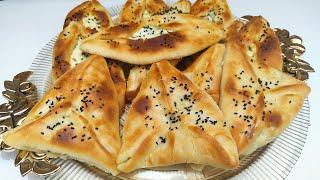 افضل طريق عمل فطائر سورية سهلة وسريعة بالجبنة طرية وخفيفة كالقطن Şam peynirli pide