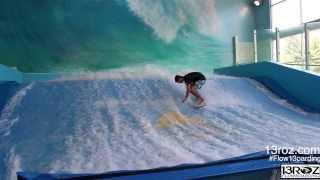Guy doing crazy tricks on the flowrider contest