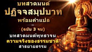 บทสวดปฏิจจสมุปบาท พร้อมคำแปล  ฉบับ 3 จบ  บทสวดสาธยายธรรมความจริงของธรรมชาติ  ฝึกสวดปิดอบายภูมิ