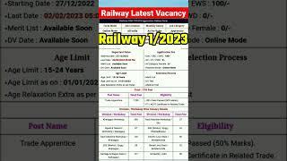 Railway recruitment 2023  #latest #shorts #viral