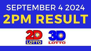 2pm Lotto Result Today September 4 2024  PCSO Swertres Ez2