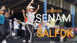 Senam bareng ibu2 bikin salah fokus