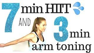 7 Minute HIIT Home Full Body Workout the Arm Exercises for Women Routine - Real Time Workout Video