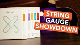 D’Addario XS Acoustic Guitar String Gauge Comparison  Can you tell the difference?