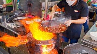 Can be more fire？Shrimp Fried noodles with Pork and Lard Wok Skill Master  火上加火！火大！炭燒豬油渣炒麵 蛋花蝦仁炒麵