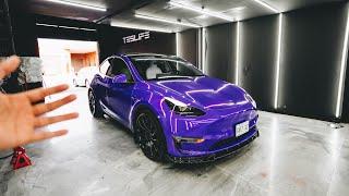 I Wrapped My Tesla Model Y Performance Purple + Mods 