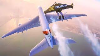 Jetman Dubai and Airbus A380 Formation Flight