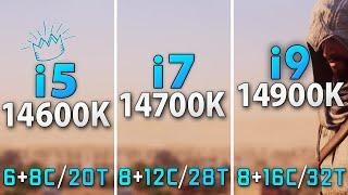 Intel i5-14600K vs i7-14700K vs i9-14900K  Test in 8 Games