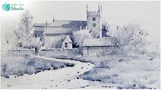 Monochromatic Magic A Village View Watercolour Guide