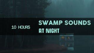 Night Swamp Sounds - with Frogs Crickets & Running Water - 10 Hours - Sounds for Sleep