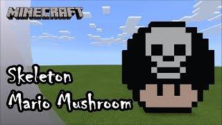 Minecraft Pixel Art Tutorial and Showcase Skeleton Mario Mushroom