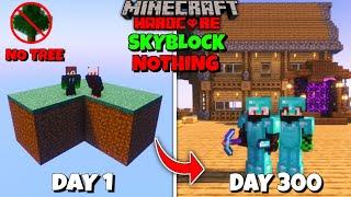 We Survived 300 Days In SKYBLOCK With NOTHING In Minecraft Hardcore  Duo 100 Days