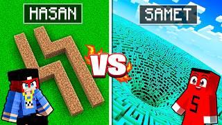 SAMET vs HASAN DEV LABİRENT YAPI KAPIŞMASI  - Minecraft