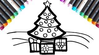 Как нарисовать новогоднюю елку  Рисуем вместе рисунки на новый год