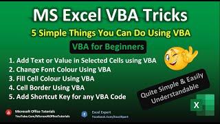 MS Excel VBA Easy Learning  The 5 Things You can Do with VBA  Excel Tutorial