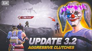 AGGRESSIVE CLUTCHES IN BGMI 3.2 UPDATE  IPHONE 15 PLUS SMOOTH + 60 FPS PUBGBGMI TEST 2024️