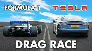 Formula 1 Car v Tesla Model S  DRAG RACE