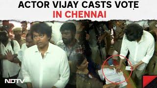 Vijay Casting Vote Actor Turned Politician Vijay Casts Vote In Chennai