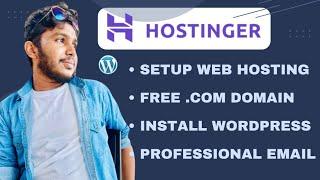 Buy Hostinger Web Hosting & Install Wordpress  Free .com Domain  Setup Professional Email Sinhala