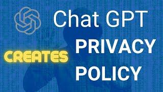 CHAT GPT Created A Privacy Policy Template