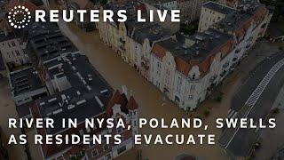 LIVE River in Nysa Poland  swells as residents under evacuation