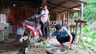 Harvesting Pineapple Gardens to Sell to the Market Repairing Broken Motorcycles  Family Farm