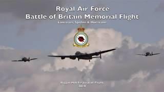 RAF Battle of Britain Memorial Flight - Lancaster Spitfire & Hurricane - Biggin Hill Airshow 2019