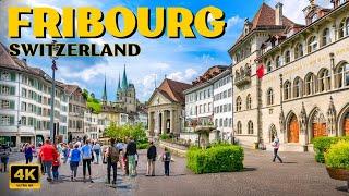 Spring in Fribourg Switzerland  Walking Tour 4K
