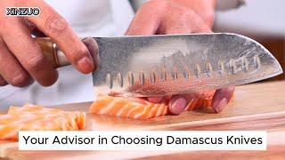 Unsheathing Perfection XINZUO Damascus Chefs Knife