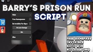 Barrys Prison Run Script  Hack  Auto WIN FREE GAMEPASS No Laser Damage OP