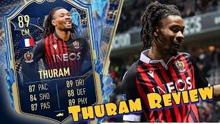 FIFA 23  THURAM TEAM OF THE SEASON PLAYER REVIEW  HE IS A MONSTER 