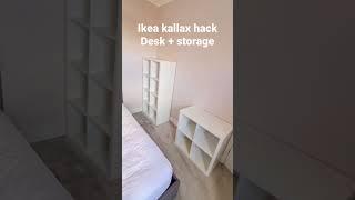 ikea kallax hack desk + storage. #ikea #wfh #ikeahacks #diy #kallax